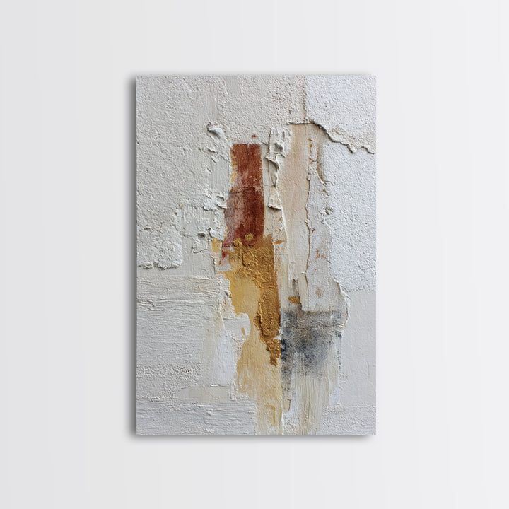 White on White Plaster Texture Study Canvas Print, Minimalist Art, Art Prints, Living Room Decor, Oil Painting, Minimal, MIN-2x3-72