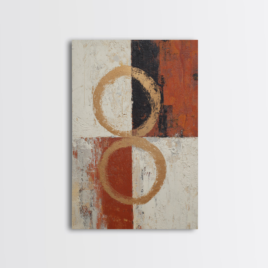 Single Brushstroke Circle Framed Canvas Print, Minimalist Art, Printables, Living Room Decor, Fine Art, Minimal, Boho Wall Art, MIN-2x3-78