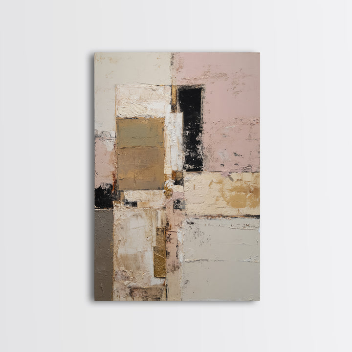 Calm Rectangle Composition Framed Canvas Print, Minimalist Art, Modern Art, Living Room Decor, Oil Painting, Minimal, MIN-2x3-8