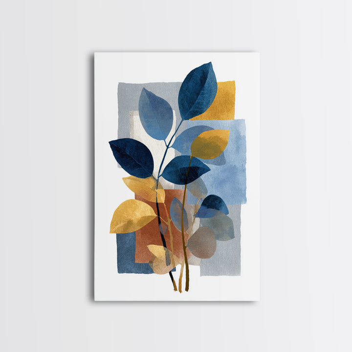 Minimal Branch Silhouette Framed Canvas Print, Minimalist Art, Modern Wall Art, Living Room Decor, Fine Art, Minimal, MIN-2x3-83
