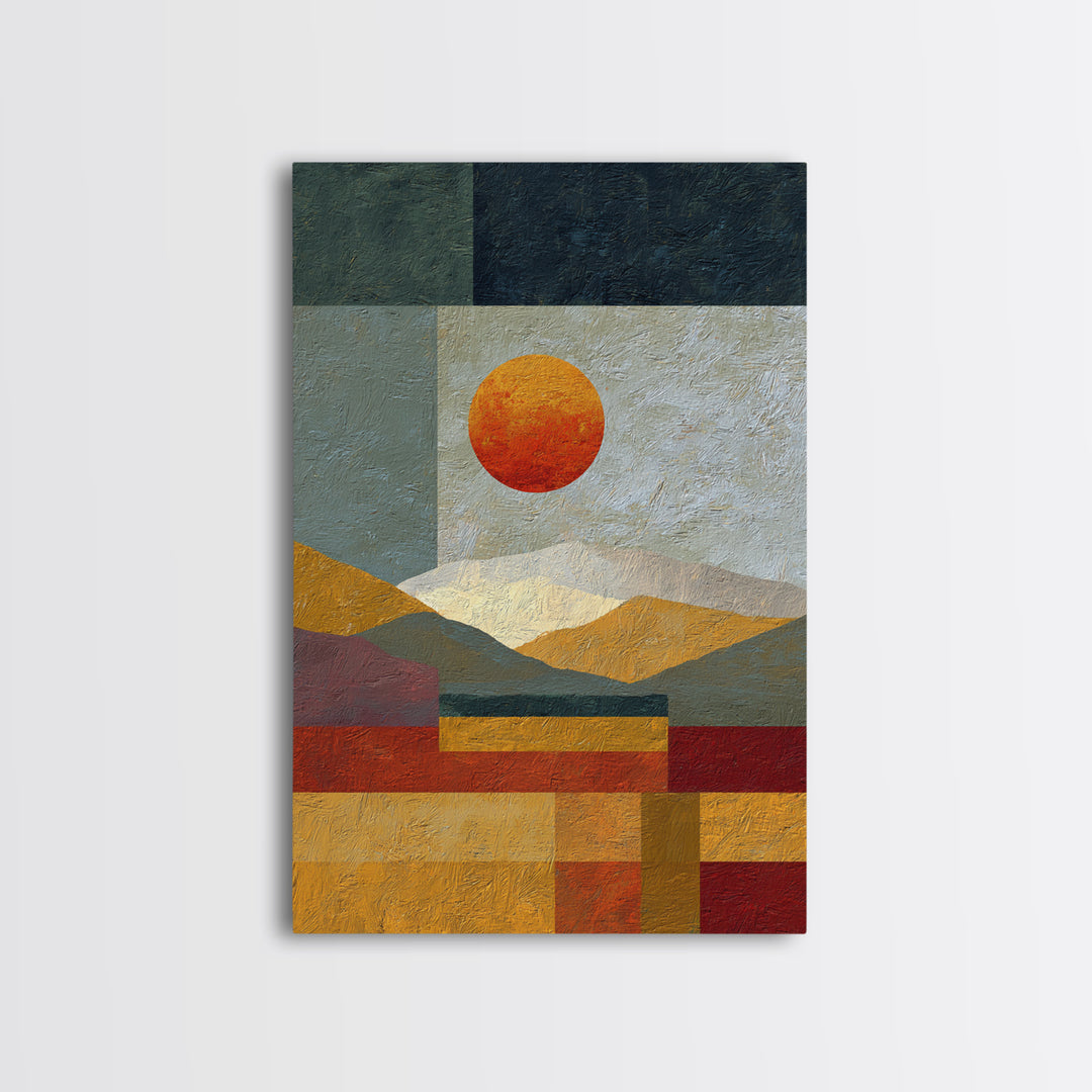 Simple Geometric Sun Canvas Print, Minimalist Art, Modern Art, Living Room Decor, Abstract Art, Minimal, Minimalist Decor, MIN-2x3-95