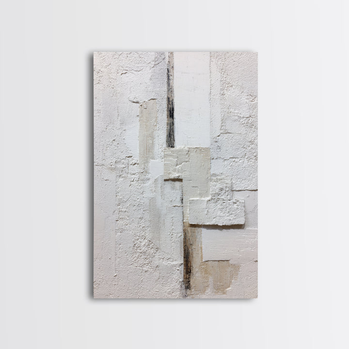 White on White Plaster Texture Study Canvas Print, Minimalist Art, Digital Print, Living Room Decor, Fine Art, Minimal, MIN-2x3-96