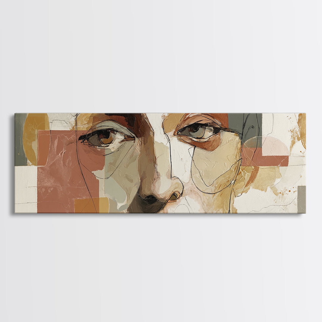 Single Continuous Line Female Face Canvas Print, Minimalist Art, Japanese Wall Art, Living Room Decor, Fine Art, Minimal, MIN-3x1-21