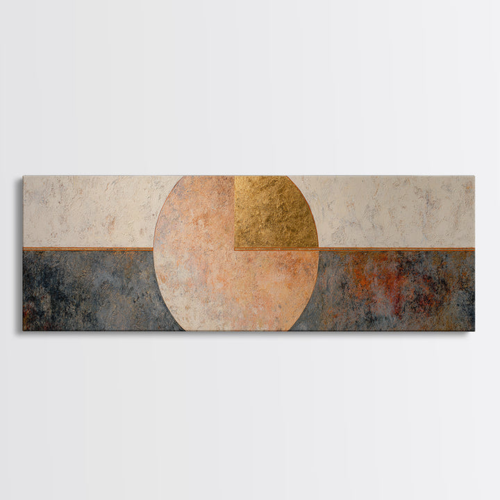 Minimal Moon over a Pale Ocean Canvas Print, Minimalist Art, Modern Wall Art, Living Room Decor, Fine Art, Minimal, MIN-3x1-25