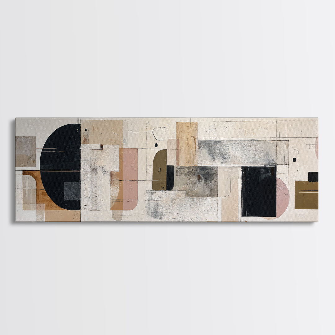 Quiet Stone Stack Framed Canvas Print, Minimalist Art, Textured Painting, Living Room Decor, Abstract Art, Minimal, MIN-3x1-27