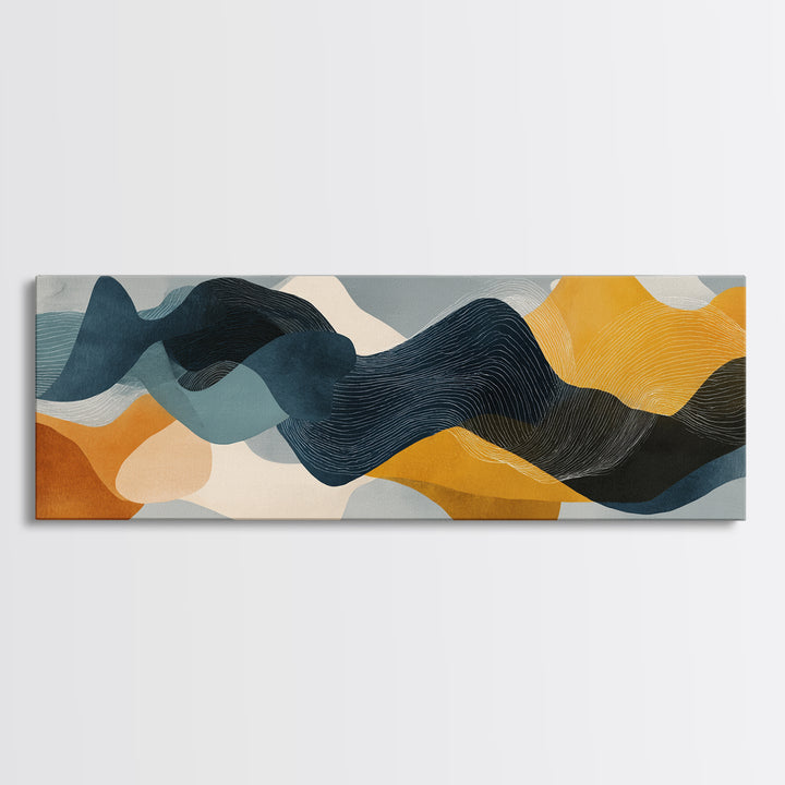 Minimal Abstract Wave Line Canvas Print, Minimalist Art, Abstract Wall Art, Living Room Decor, Minimal, Fine Art Print, MIN-3x1-29