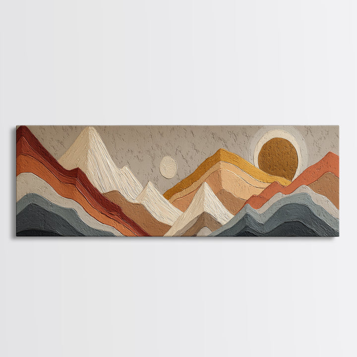 Thin Line Mountain Canvas Print, Minimalist Art, Printable Art, Living Room Decor, Minimal, Neutral Decor, Modern Decor, MIN-3x1-66