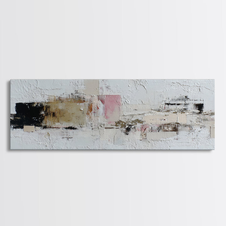White on White Plaster Texture Study Canvas Print, Minimalist Art, Wall Decor, Living Room Decor, Minimal, Abstract Art, MIN-3x1-80