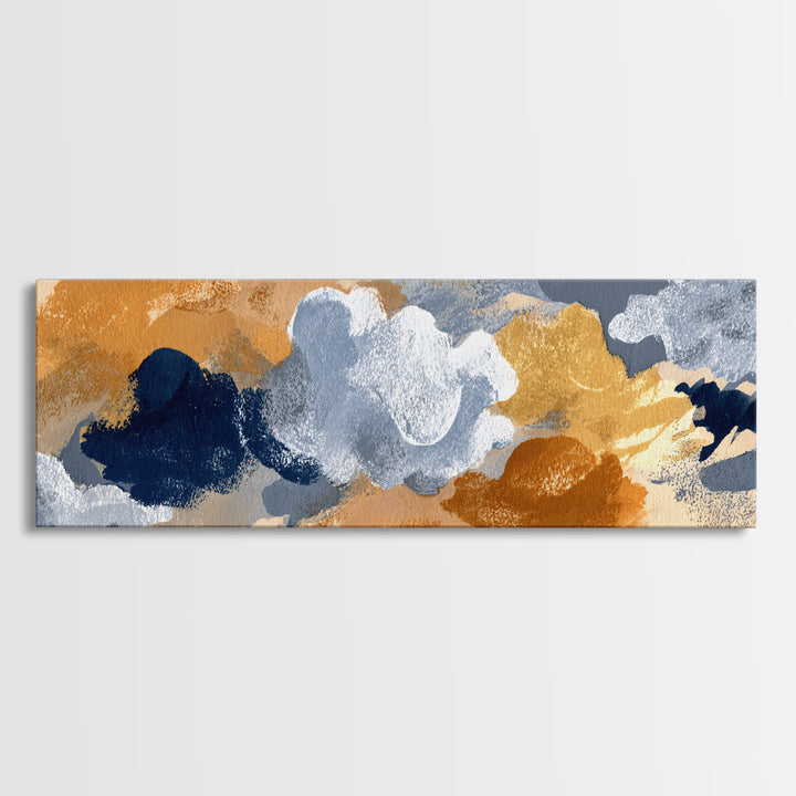 Small Cloud Study Canvas Print, Minimalist Art, Modern Art, Living Room Decor, Oil Painting, Minimal, Minimalist Decor, MIN-3x1-85