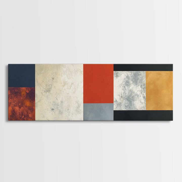 One Red Square Balanced Canvas Print, Minimalist Art, Abstract Painting, Living Room Decor, Fine Art, Minimal, MIN-3x1-98