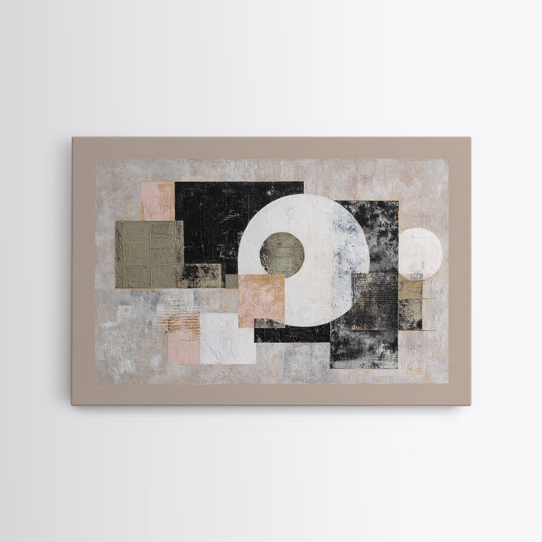 Monochrome Arch and Shadow Composition Canvas Print, Minimalist Art, Boho Wall Art, Living Room Decor, Fine Art, Minimal, MIN-3x2-12