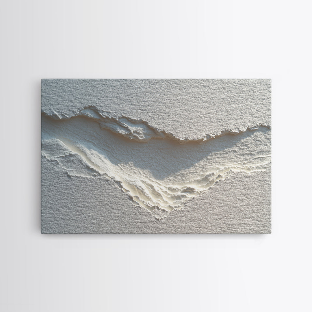 White on White Plaster Texture Study Framed Canvas Print, Minimalist Art, Unique Wall Art, Living Room Decor, Fine Art, Minimal, MIN-3x2-20