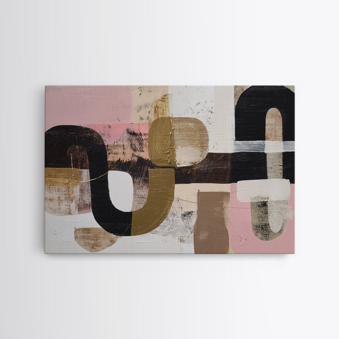 Single Gold Line Curve on Charcoal Canvas Print, Minimalist Art, Japanese Wall Art, Living Room Decor, Abstract Art, Minimal, MIN-3x2-21