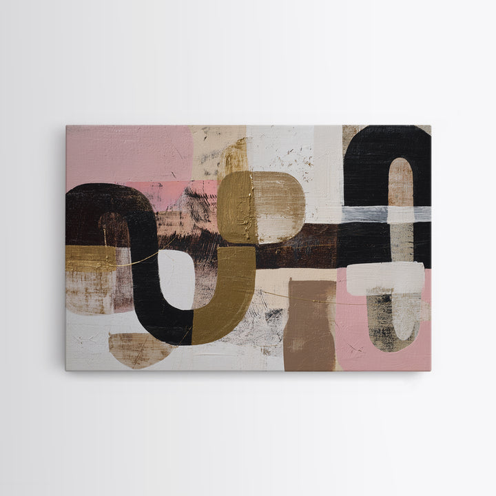 Single Gold Line Curve on Charcoal Canvas Print, Minimalist Art, Japanese Wall Art, Living Room Decor, Abstract Art, Minimal, MIN-3x2-21