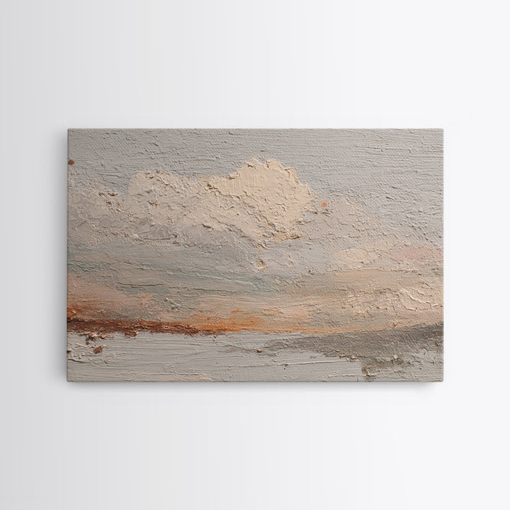 Small Cloud Study Framed Canvas Print, Minimalist Art, Modern Wall Art, Living Room Decor, Abstract Art, Minimal, MIN-3x2-25