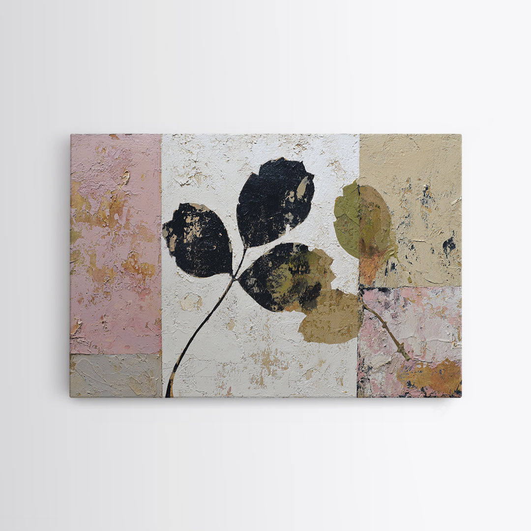 Minimal Branch Silhouette Framed Canvas Print, Minimalist Art, Statement Artwork, Living Room Decor, Fine Art, Minimal, MIN-3x2-31