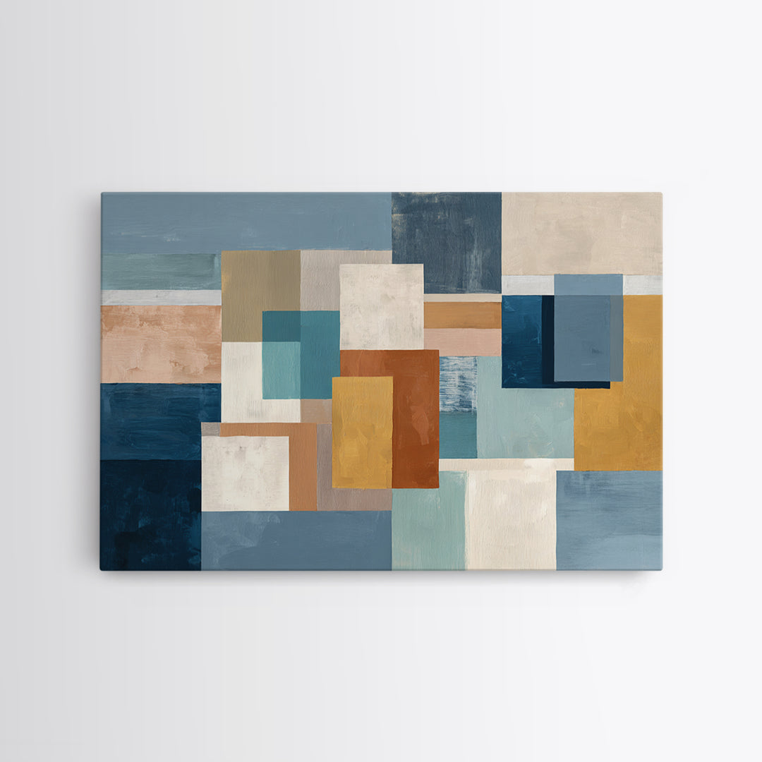 Calm Rectangle Composition Canvas Print, Minimalist Art, Boho, Living Room Decor, Oil Painting, Minimal, Abstract Painting, MIN-3x2-4