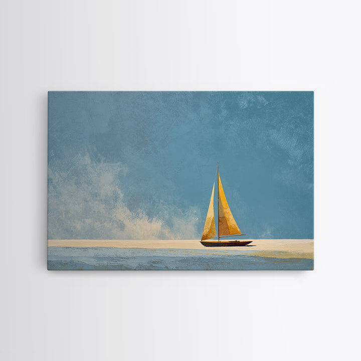 Tiny Sailboat under Open Sky Canvas Print, Minimalist Art, Printable Art, Living Room Decor, Fine Art, Minimal, Neutral Decor, MIN-3x2-42