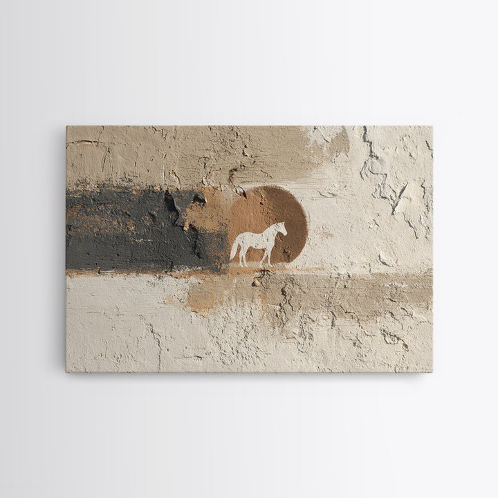 Minimal Horse Contour Framed Canvas Print, Minimalist Art, Living Room Decor, Fine Art, Minimal, Modern Decor, Fine Art Print, MIN-3x2-46