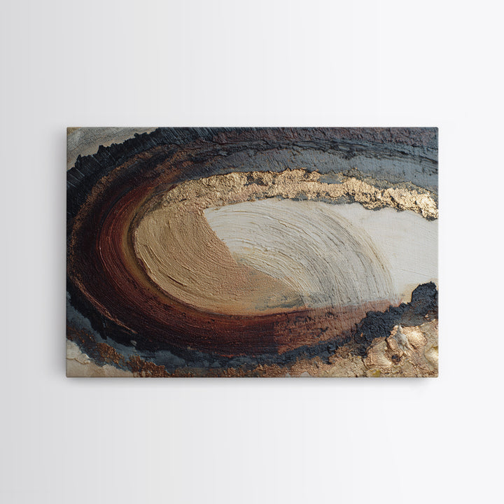 Single Brushstroke Circle Framed Canvas Print, Minimalist Art, Abstract Wall Art, Living Room Decor, Oil Painting, Minimal, MIN-3x2-50