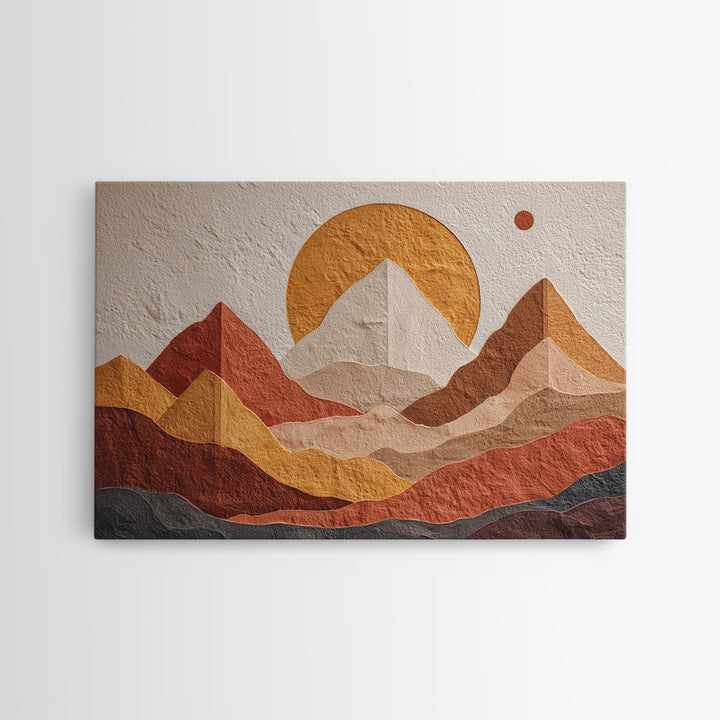Thin Line Mountain Canvas Print, Minimalist Art, Boho Wall Art, Living Room Decor, Oil Painting, Minimal, Statement Artwork, MIN-3x2-54