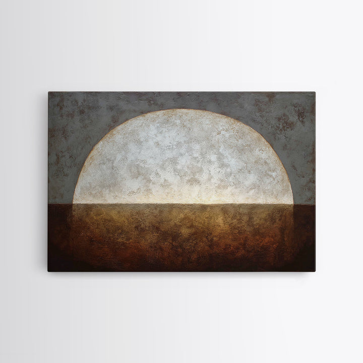 Monochrome Arch and Shadow Composition Framed Canvas Print, Minimalist Art, Textured Painting, Living Room Decor, Minimal, MIN-3x2-60