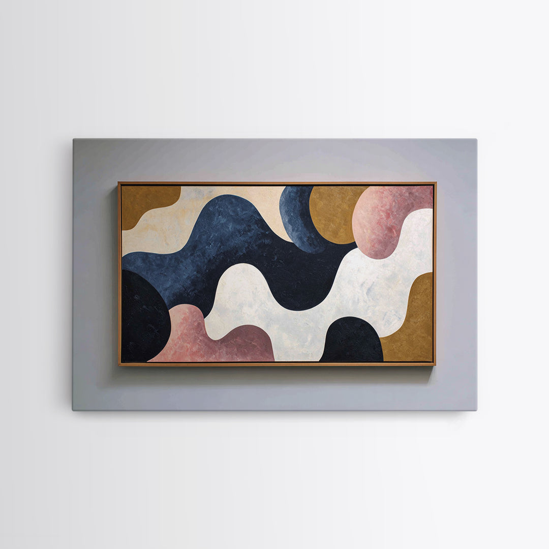 Minimal Abstract Wave Line Framed Canvas Print, Minimalist Art, Minimalist Wall Art, Living Room Decor, Abstract Art, Minimal, MIN-3x2-65