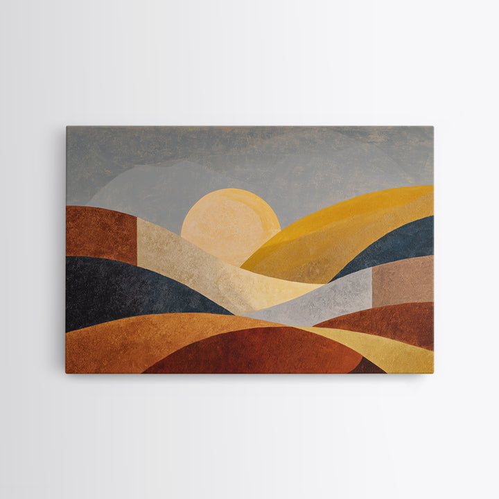 Simple Geometric Sun Canvas Print, Minimalist Art, Living Room Decor, Abstract Art, Minimal, Abstract Wall Art, MIN-3x2-67