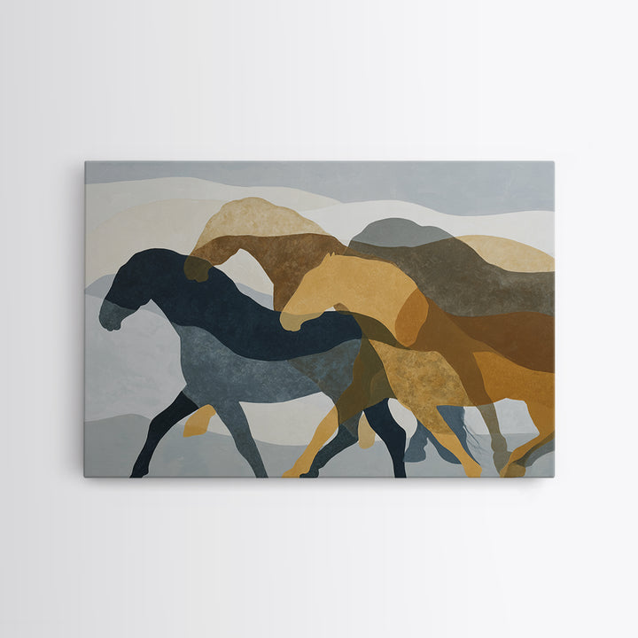 Minimal Horse Contour Framed Canvas Print, Minimalist Art, Living Room Decor, Fine Art, Minimal, Modern Decor, Fine Art Print, MIN-3x2-70