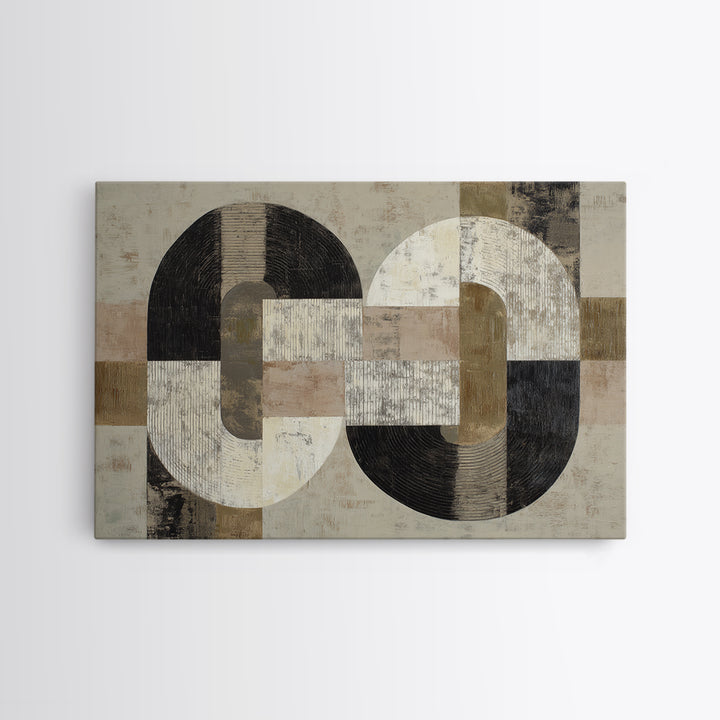 Two Overlapping Organic Shapes Framed Canvas Print, Minimalist Art, Minimalist Wall Art, Living Room Decor, Abstract Art, MIN-3x2-71