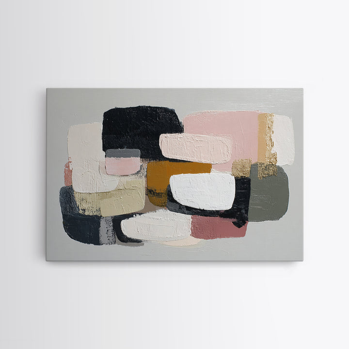 Quiet Stone Stack Framed Canvas Print, Minimalist Art, Poster, Living Room Decor, Fine Art, Minimal, Boho, Canvas Tote Bag, MIN-3x2-87