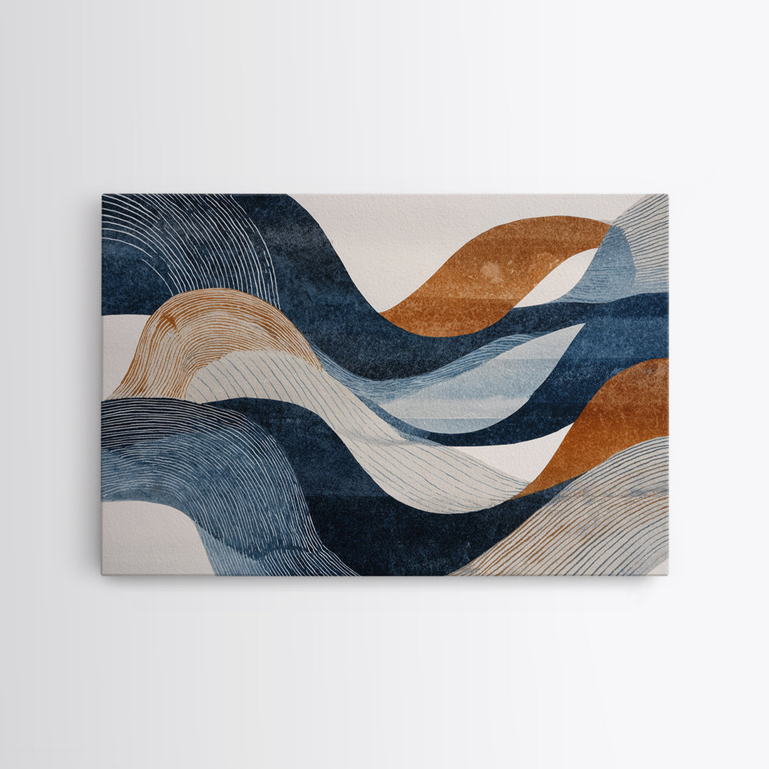 Minimal Abstract Wave Line Canvas Print, Minimalist Art, Boho Decor, Living Room Decor, Fine Art, Minimal, Digital Prints, MIN-3x2-89