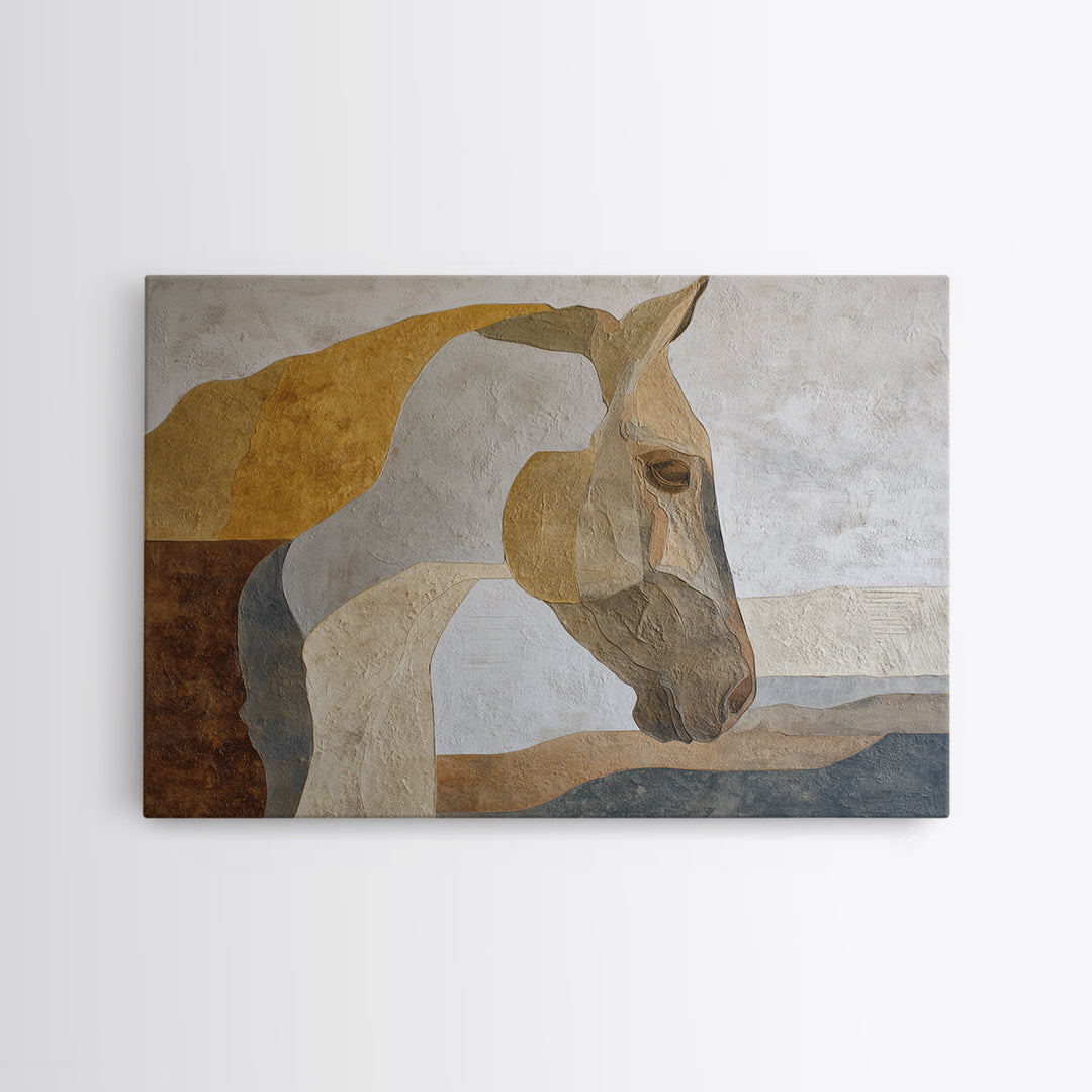 Minimal Horse Contour Canvas Print, Minimalist Art, Modern Wall Art, Living Room Decor, Abstract Art, Minimal, MIN-3x2-94