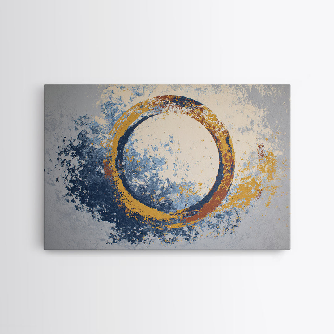 Single Brushstroke Circle Canvas Print, Minimalist Art, Abstract Painting, Living Room Decor, Fine Art, Minimal, MIN-3x2-98