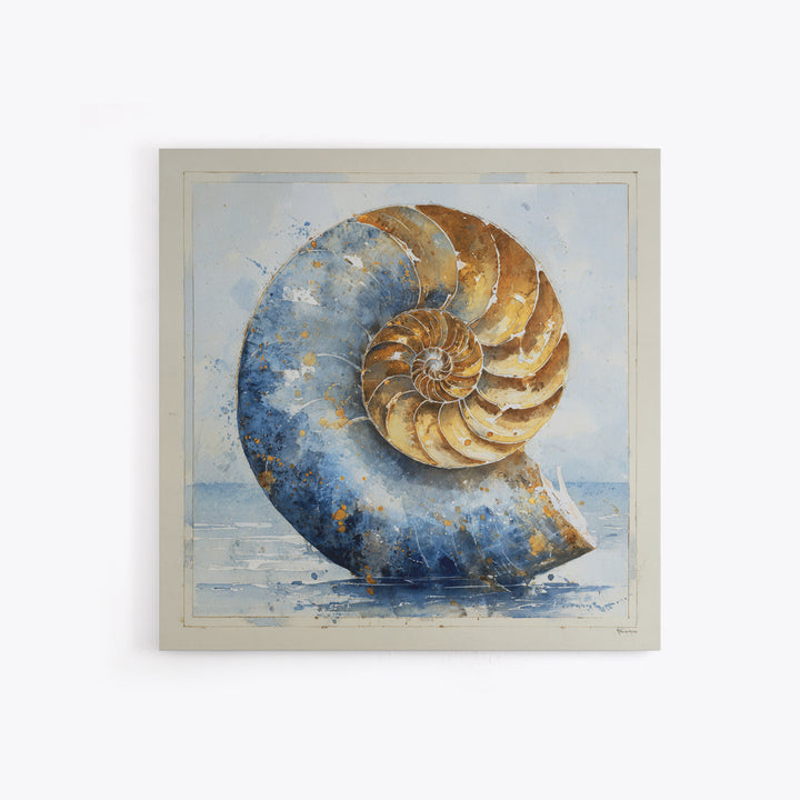 Nautilus Shell Study Canvas Print, Marine Life Art, Beach House Decor, Living Room Decor, Fine Art, Marine, Tropical Wall Art, MLA-1x1-35