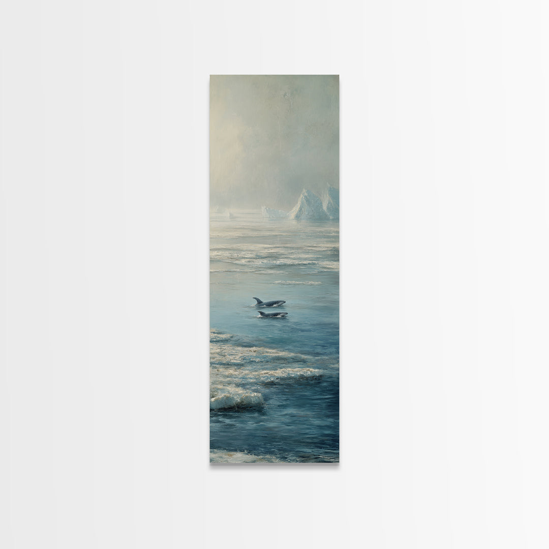 Humpback Whale and Calf Canvas Print, Marine Life Art, Coastal Wall Decor, Living Room Decor, Marine, Coastal Home Decor, MLA-1x3-6