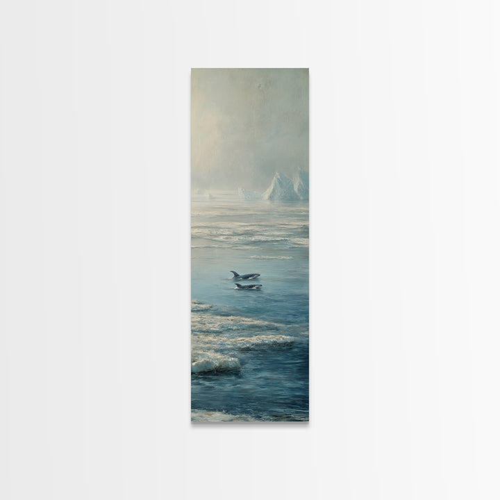 Humpback Whale and Calf Canvas Print, Marine Life Art, Coastal Wall Decor, Living Room Decor, Marine, Coastal Home Decor, MLA-1x3-6
