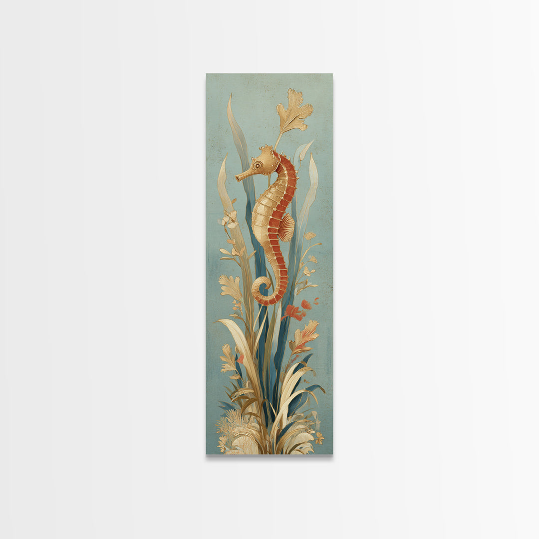 Seahorse Pair Among Sea Grass Canvas Print, Marine Life Art, Marine Life, Living Room Decor, Fine Art, Marine, Art Print, MLA-1x3-65
