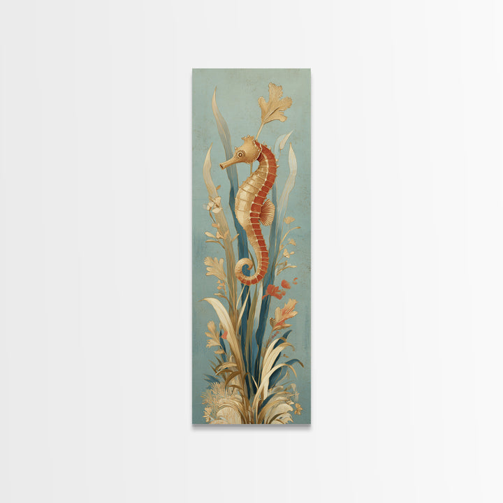 Seahorse Pair Among Sea Grass Canvas Print, Marine Life Art, Marine Life, Living Room Decor, Fine Art, Marine, Art Print, MLA-1x3-65