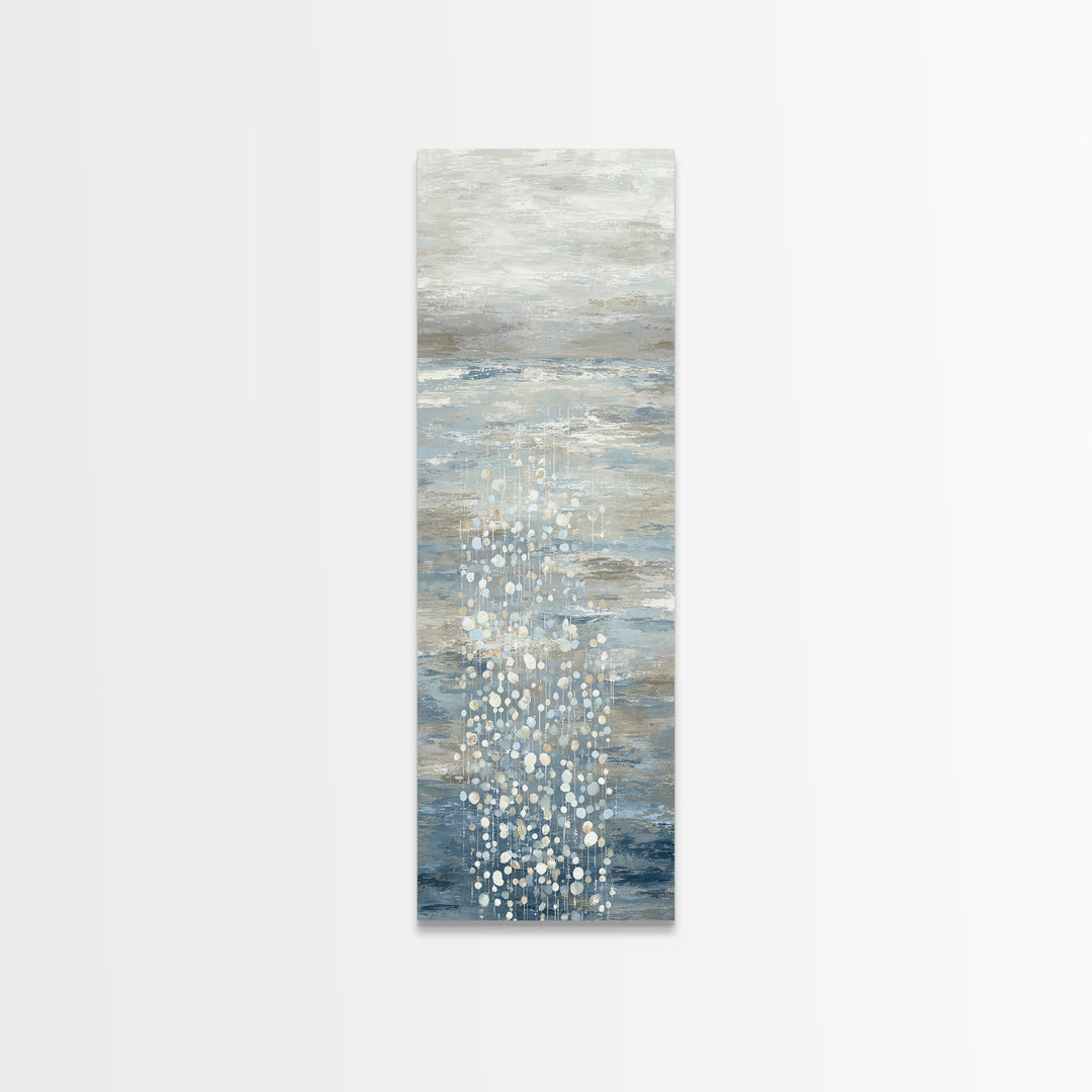 Oyster Shells with Pearly Highlights Canvas Print, Marine Life Art, Coastal Home Decor, Living Room Decor, Oil Painting, Marine, MLA-1x3-82