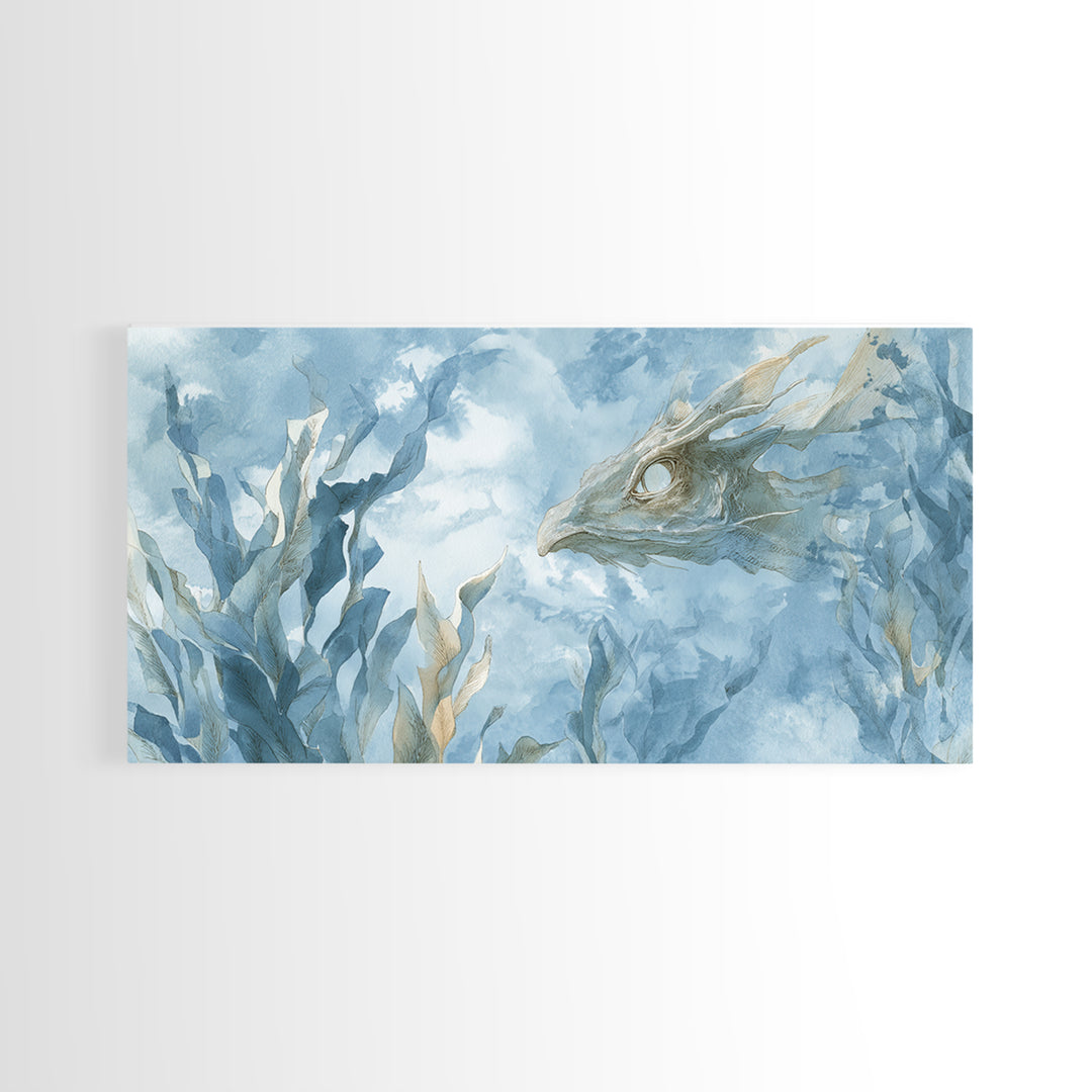 Sea Dragon Drifting Among Kelp Framed Canvas Print, Marine Life Art, Home Decor, Living Room Decor, Fine Art, Marine, MLA-2x1-13