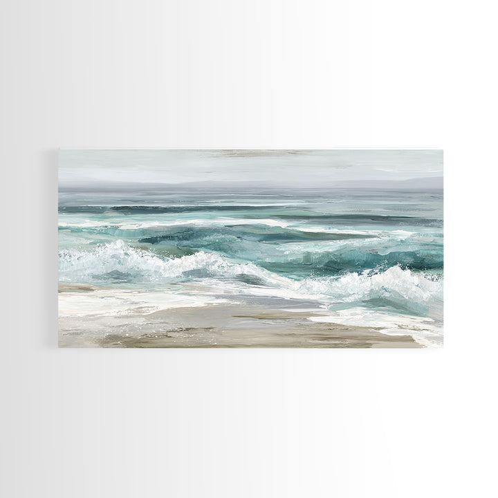 Orca Beneath Northern Lights Framed Canvas Print, Marine Life Art, Textured Painting, Living Room Decor, Fine Art, Marine, MLA-2x1-28