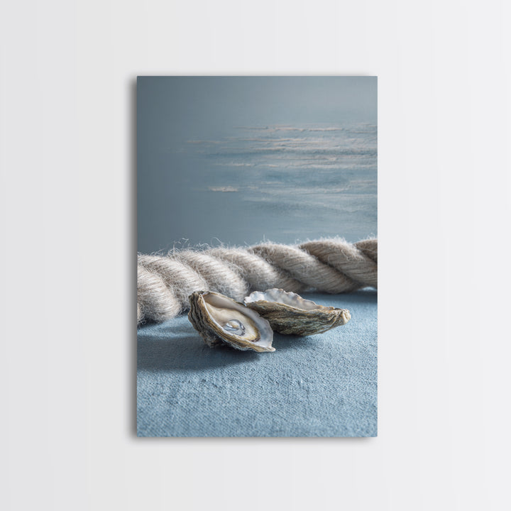 Oyster Shells with Pearly Highlights Canvas Print, Marine Life Art, Wall Decor, Living Room Decor, Fine Art, Marine, MLA-2x3-54