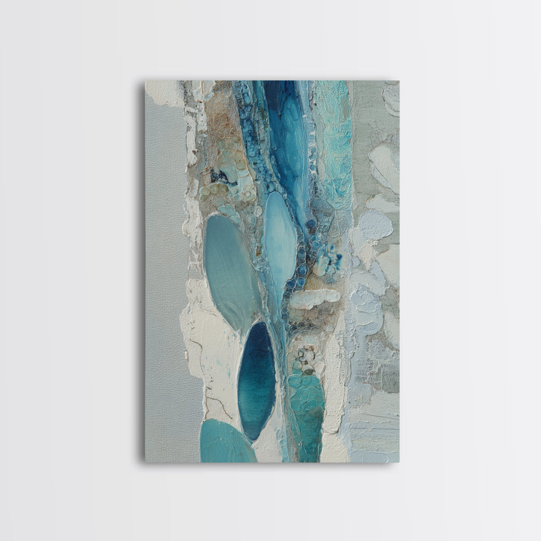 Squid in a Mysterious Midnight Sea Framed Canvas Print, Marine Life Art, Modern Art Print, Living Room Decor, Fine Art, Marine, MLA-2x3-75
