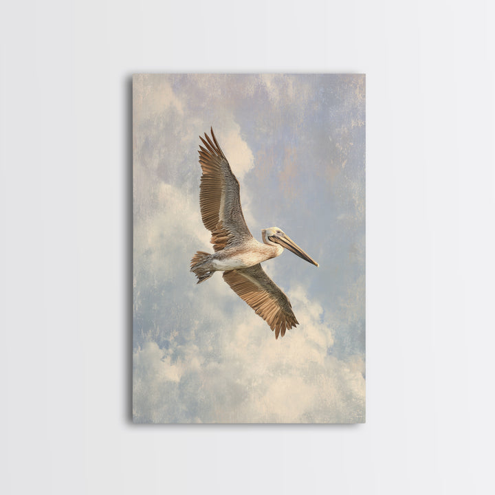 Pelican Diving Toward Fish Near Surface Canvas Print, Marine Life Art, Whale Art, Living Room Decor, Fine Art, Marine, MLA-2x3-79