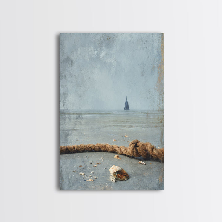 Shark Silhouette in Deep Blue Light Framed Canvas Print, Marine Life Art, Nautical Wall Art, Living Room Decor, Abstract Art, MLA-2x3-92