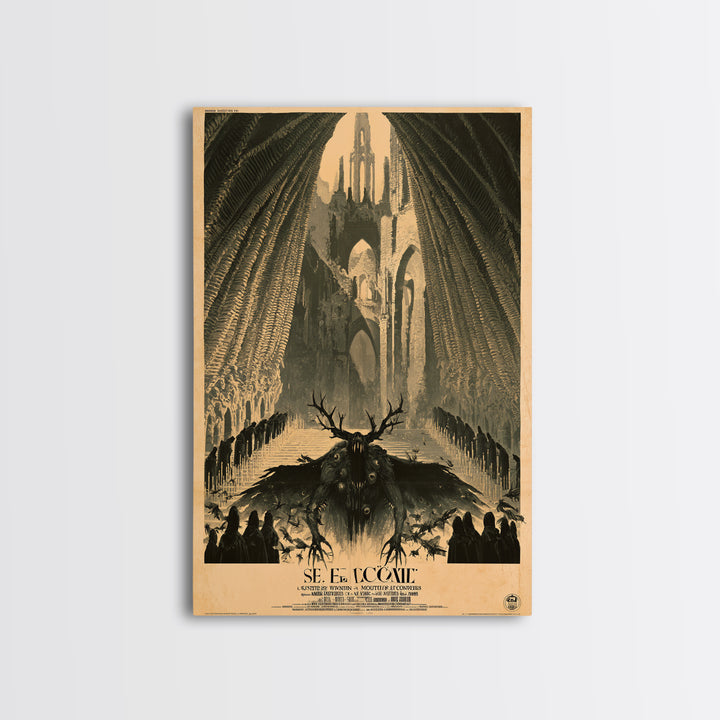 The Saint With A Mouth Of Crows, French Horror Film Poster, Retro Gothic Cinema Art, Vintage Halloween Wall Art, Framed Canvas Print