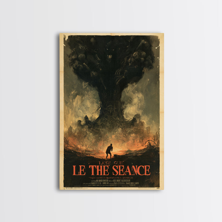 The Last Guest At The Winter Seance, French Horror Film Poster, Retro Gothic Cinema Art, Vintage Halloween Wall Art, Framed Canvas Print