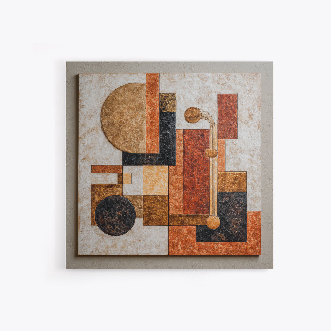 Jazz Musician in Angular Mid Century Style Canvas Print, Midcentury Modern Art, Statement Artwork, Living Room Decor, Retro, MMA-1x1-9