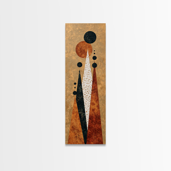 Minimal Mountain Scene Framed Canvas Print, Midcentury Modern Art, Digital Art, Living Room Decor, Retro, Oversized Wall Art, MMA-1x3-3
